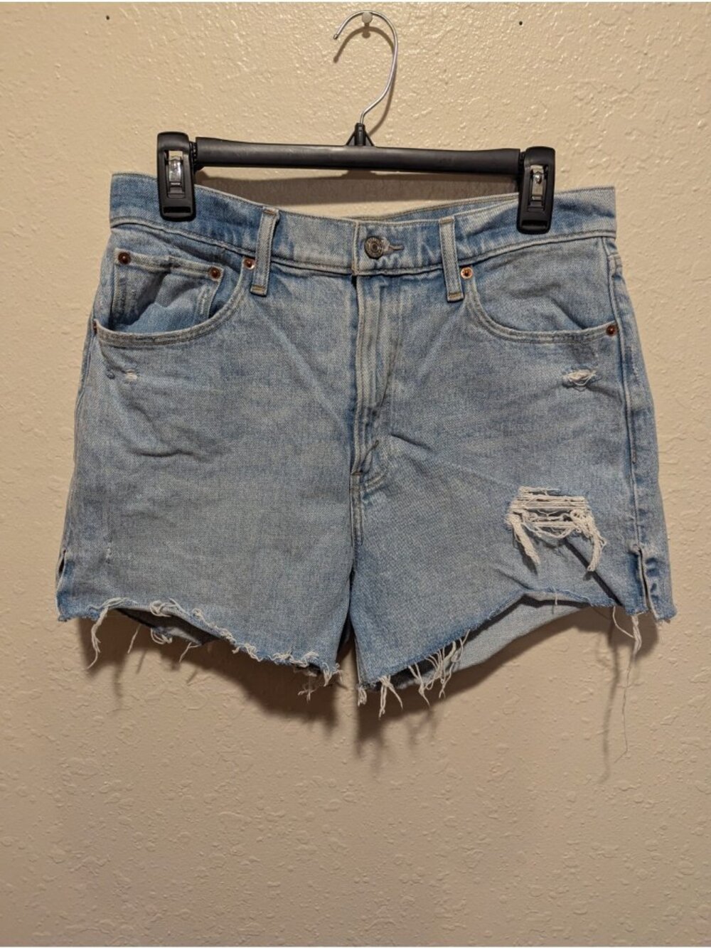 Abercrombie Fitch Women’s 4" High Rise Mom Short Size 29/8 Denim Distressed